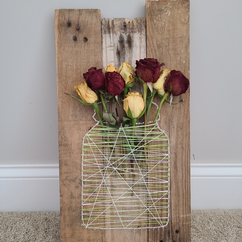 Farmhouse Styled Rose Jar